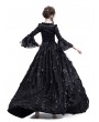 Rose Blooming Black Flower Masquerade Gothic Victorian Dress