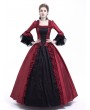 Rose Blooming Black and Red Marie Antoinette Gothic Victorian Ball Gown