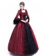 Rose Blooming Black and Red Marie Antoinette Gothic Victorian Ball Gown