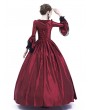 Rose Blooming Black and Red Marie Antoinette Gothic Victorian Ball Gown