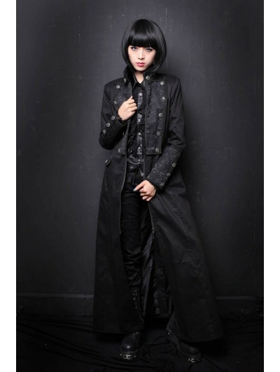 Pentagramme Black Long Gothic Coat for Women