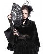 Dark in Love Black Vintage Elegant Gothic Velvet Cape for Women