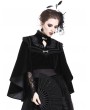 Dark in Love Black Vintage Elegant Gothic Velvet Cape for Women