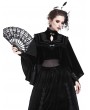 Dark in Love Black Vintage Elegant Gothic Velvet Cape for Women