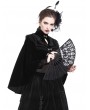 Dark in Love Black Vintage Elegant Gothic Velvet Cape for Women