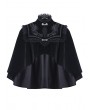 Dark in Love Black Vintage Elegant Gothic Velvet Cape for Women