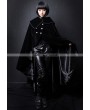 Pentagramme Black Velvet High-Low Gothic Cape for Women