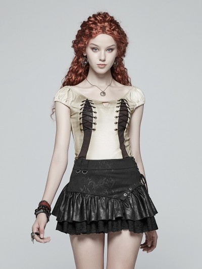 Punk Rave Iovry Steampunk Corns Short Sleeve T Shirt For Women