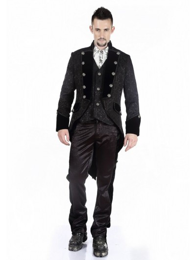 Pentagramme Black Pattern Double Breasted Tuxedo Style Gothic Jacket for Men