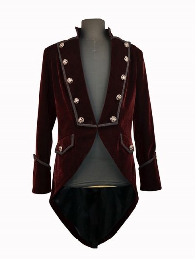 Pentagramme Red Double Breasted Tuxedo Style Gothic Jacket for Men