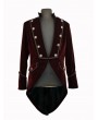 Pentagramme Red Double Breasted Tuxedo Style Gothic Jacket for Men