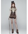 Punk Rave Brown Steampunk Mini skirt 