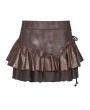 Punk Rave Brown Steampunk Mini skirt 