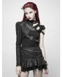 Punk Rave Black Gothic Punk Short Coat One Shoulder Accessory