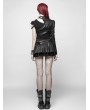 Punk Rave Black Gothic Punk Short Coat One Shoulder Accessory