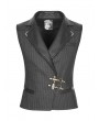 Punk Rave Black Steampunk Quiff Vest for Men