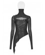 Punk Rave Black Gothic Slim Punk Long Sleeves T-Shirt for Women