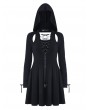 Dark in Love Black Gothic Punk Hooded Short Street Dress