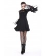Dark in Love Black Cute Gothic Mesh Long Sleeves Short Dress