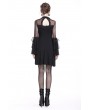 Dark in Love Black Cute Gothic Mesh Long Sleeves Short Dress