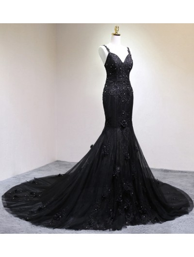 black beaded wedding dress