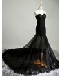 Black Gothic Lace Mermaid Wedding Dress