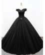 Black Gothic Princess Ball Gown Wedding Dress