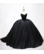 Black Gothic Beading Ball Gown Wedding Dress