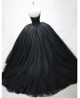 Black Gothic Beading Ball Gown Wedding Dress
