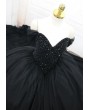 Black Gothic Beading Off-the-Shoulder Ball Gown Wedding Dress 