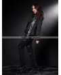 Pentagramme Black Leather Double Breasted Gothic Short Jacket for Women