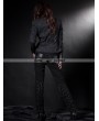 Pentagramme Black Leather Double Breasted Gothic Short Jacket for Women