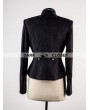 Pentagramme Black Leather Double Breasted Gothic Short Jacket for Women