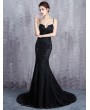 Black Gothic Spaghetti Straps Lace Mermaid Wedding Dress