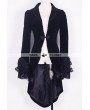 Pentagramme Black Velvet Gothic Swallow-Tailed Coat for Women