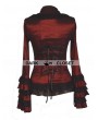 Pentagramme Wine Red Long Sleeves Ruffle Gothic Blouse for Women