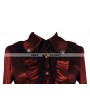 Pentagramme Wine Red Long Sleeves Ruffle Gothic Blouse for Women