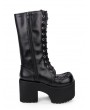 Black Gothic Lace-up Platform Boots for Women 