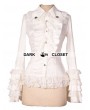 Pentagramme White Long Sleeves Ruffle Gothic Blouse for Women