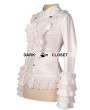 Pentagramme White Long Sleeves Ruffle Gothic Blouse for Women