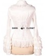 Pentagramme White Long Sleeves Ruffle Gothic Blouse for Women