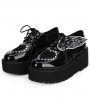 Black Gothic Bat Platform Shoes for Women