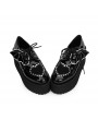 Black Gothic Bat Platform Shoes for Women