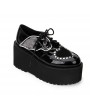 Black Gothic Bat Platform Shoes for Women