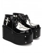 Black Gothic Cross Style Platform Shoes for Women