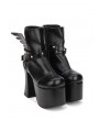 Black Gothic Punk Rivet Wing Platform Boots