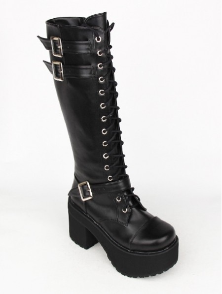 punk lace up boots