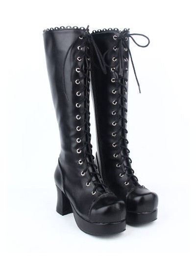 chunky heel goth boots
