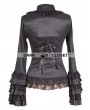 Pentagramme Black Long Sleeves Ruffle Gothic Blouse for Women