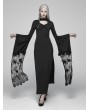 Punk Rave Black Gothic Kimono Sleeve Maxi Dress